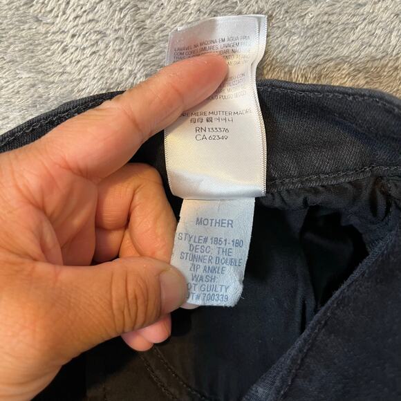 Mother The Stunner‎ Double Zip Ankle Step Fray In Not Guilty Black Size 25 - Picture 9 of 10